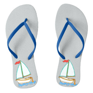 Farbiges Segelboot 1 Flip Flops Badesandalen