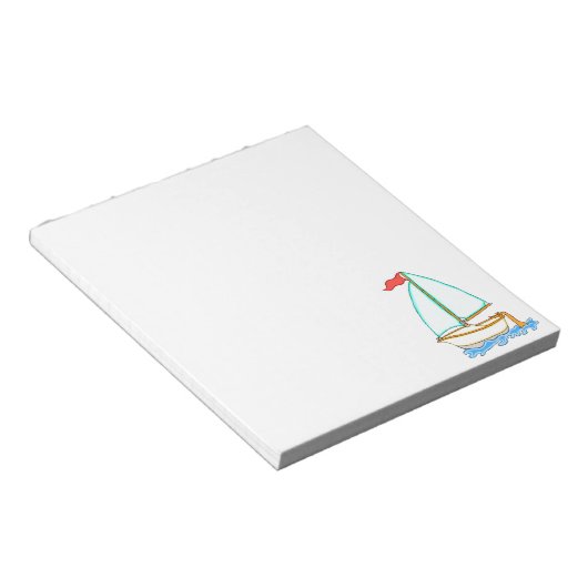 Farbiges Segelboot 1 Notepad Notizblock (angewinkelt)