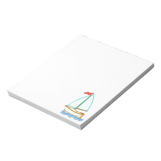 Farbiges Segelboot 1 Notepad Notizblock (Rotiert)