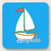 Farbiges Segelboot 1 Untersetzer Set (Vorderseite)