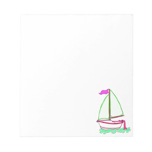 Farbiges Segelboot 2 Notepad Notizblock (Vorderseite)