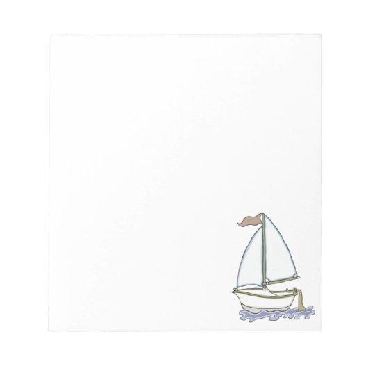 Farbiges Segelboot 3 Notepad Notizblock (Vorderseite)
