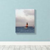 Farbiges Segelboot Leinwanddruck (Insitu (Holzboden))