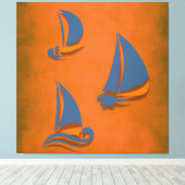Farbiges Segelboot Leinwanddruck (Insitu (Holzboden))