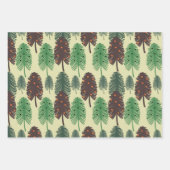 Farbiges Set der Weihnachtsbäume in Wasserfarbe Geschenkpapier Set (Vorderseite 3)