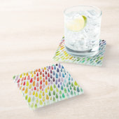 Farbiges Set Glasuntersetzer (Schrägansicht)