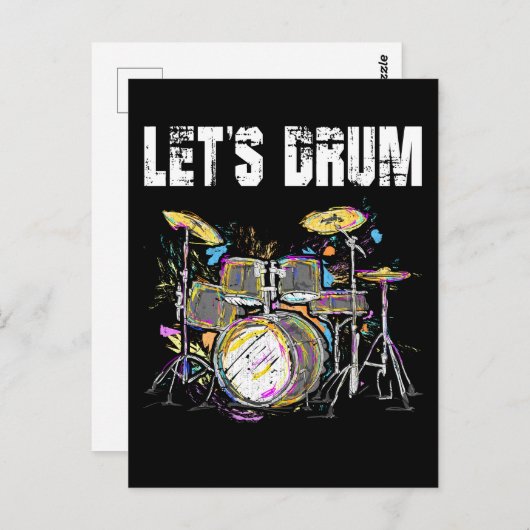 Farbiges Set mit Drumsticks Postkarte (Vorne/Hinten)