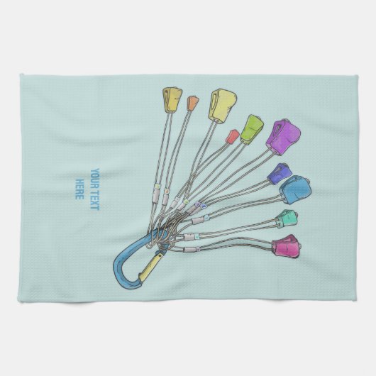 Farbiges Set von Kletternüssen Geschirrtuch (Horizontal)