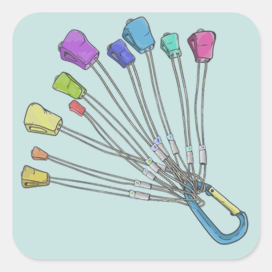 Farbiges Set von Kletternüssen Quadratischer Aufkleber (Vorderseite)