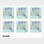 Farbiges Set von Kletternüssen Quadratischer Aufkleber (Blatt)