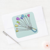 Farbiges Set von Kletternüssen Quadratischer Aufkleber (Umschlag)