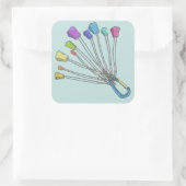 Farbiges Set von Kletternüssen Quadratischer Aufkleber (Tasche)