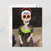 Farbiges Skelett Postkarte (Vorne/Hinten)