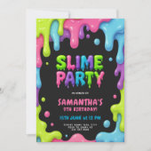 Farbiges Slime-Party für Kinder Einladung (Vorderseite)