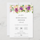 Farbiges Sommerblumendinner Probe Einladung (Vorderseite)