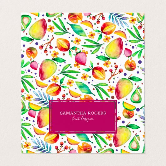 Farbiges Sommerkulstmuster Visitenkarten (Außenseite Aufgefaltet)