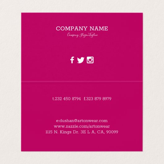 Farbiges Sommerkulstmuster Visitenkarten (Innenseite Aufgefaltet)