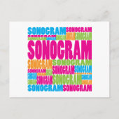 Farbiges Sonogramm Postkarte (Vorderseite)