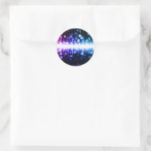 Farbiges Sound-Wave-Design Runder Aufkleber (Tasche)