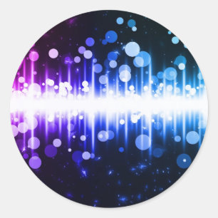 Farbiges Sound-Wave-Design Runder Aufkleber