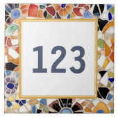 Farbiges Spanisches Mosaikhaus-Türenzeichen Fliese (Vorderseite)