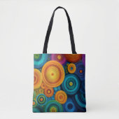 Farbiges Spiral-Abstraktes Muster Geometrischer St Tasche (Vorderseite)