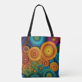 Farbiges Spiral-Abstraktes Muster Geometrischer St Tasche (Rückseite)