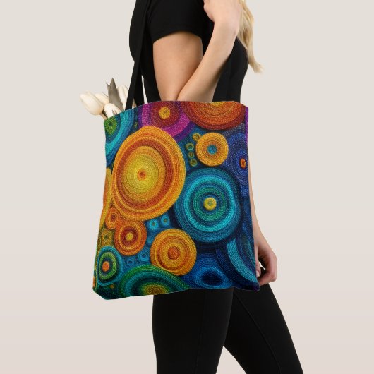 Farbiges Spiral-Abstraktes Muster Geometrischer St Tasche (Von Nahem)