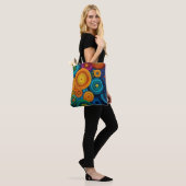 Farbiges Spiral-Abstraktes Muster Geometrischer St Tasche (Am Model)