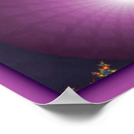 Farbiges SpiralFraktal Poster (Ecke)