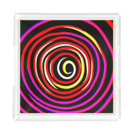 Farbiges Spiralmuster Acryl Tablett