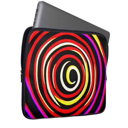 Farbiges Spiralmuster Laptopschutzhülle (Vorne Rechts)