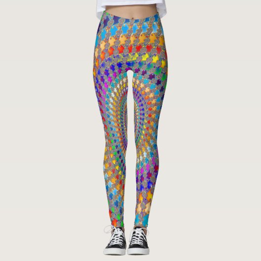 Farbiges Spiralmuster Leggings (Vorderseite)