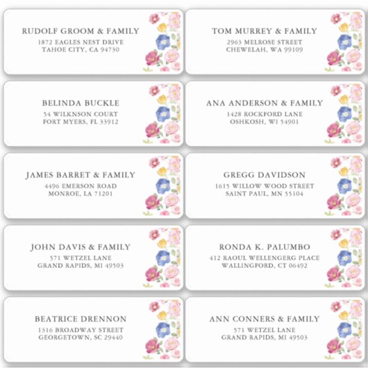 Farbiges Spring Wildblume Gästeschrift Aufkleber (Vorderseite)