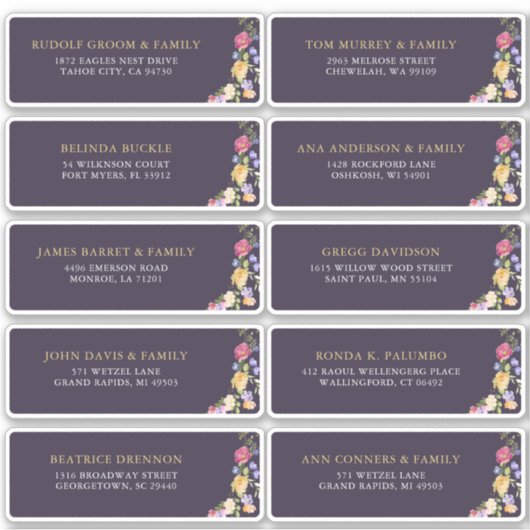 Farbiges Spring Wildblume Gästeschrift Aufkleber (Vorderseite)