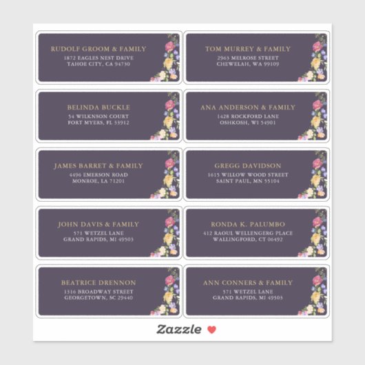 Farbiges Spring Wildblume Gästeschrift Aufkleber (Blatt)