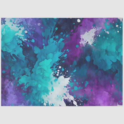 Farbiges Spritzer Paint Art Tissue Paper Seidenpapier (Vorderseite)