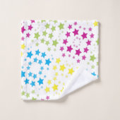Farbiges Star Print Handtuch-Set mit weißem Hinter Badhandtuch Set (Waschlappen)
