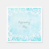 Farbiges Starfish Aqua Blaues Party Serviette (Vorderseite)