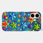 Farbiges Sternenmuster Case-Mate iPhone Hülle (Rückseite (Horizontal))