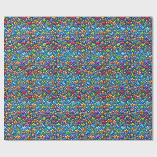 Farbiges Sternenmuster Geschenkpapier (Flach)