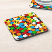 Farbiges Sternenmuster Getränkeuntersetzer (Linke Seite)