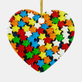 Farbiges Sternenmuster Keramikornament