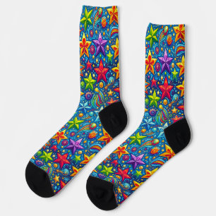 Farbiges Sternenmuster Socken