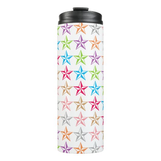 Farbiges Sternenmuster Thermosbecher (Vorderseite)