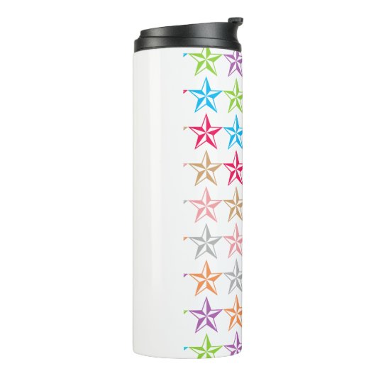 Farbiges Sternenmuster Thermosbecher (Nach links gedreht)