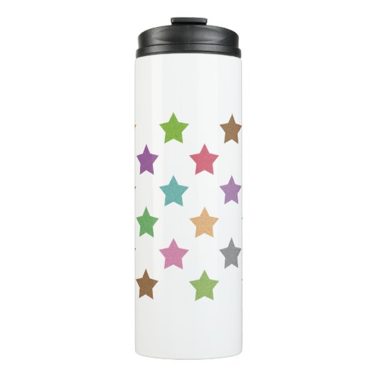 Farbiges Sternenmuster Thermosbecher (Vorderseite)