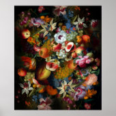 Farbiges Stillleben mit Obst und Blume Poster (Vorne)