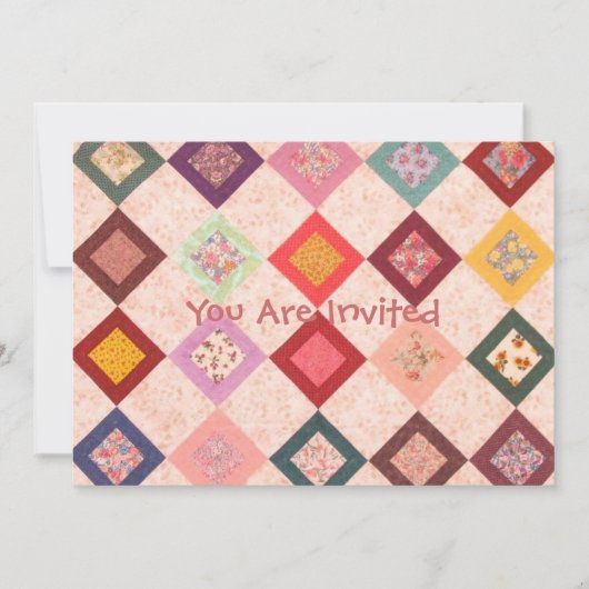 Farbiges Stoffmuster Einladung (Vorderseite)