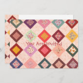 Farbiges Stoffmuster Einladung (Vorne/Hinten)
